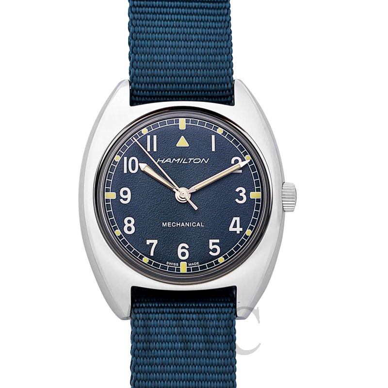 【きれい】ハミルトン 腕時計 カーキ アビエーション  パイロット メタルベルト