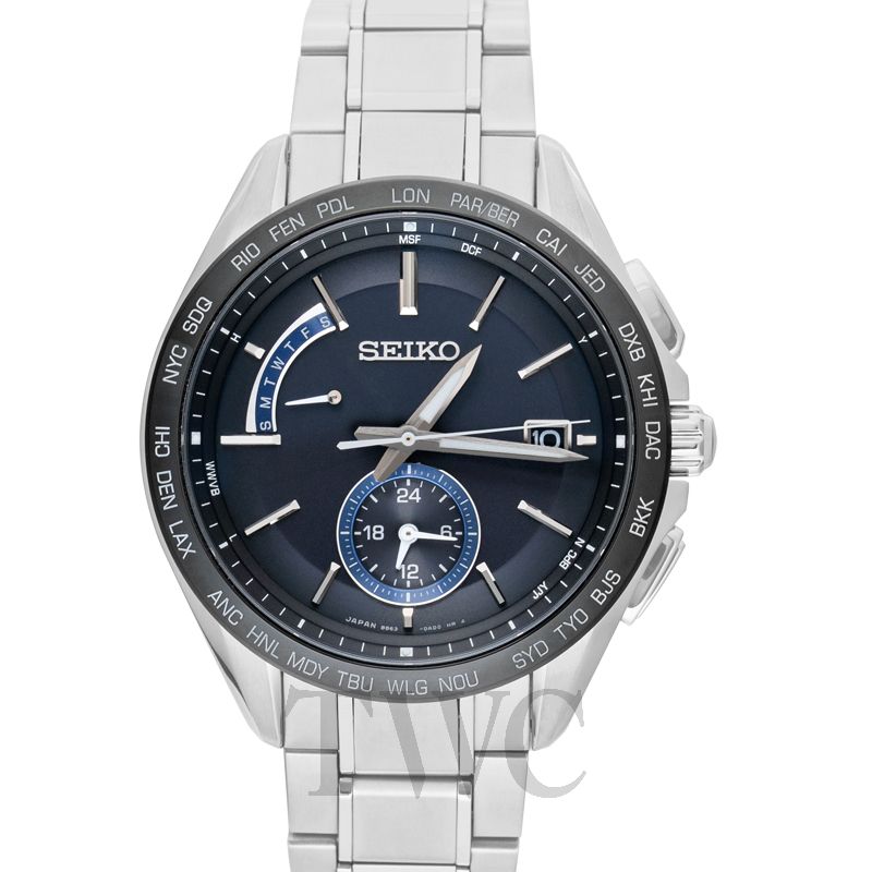 SEIKO セイコー メンズ腕時計 ブライツ SAGA235 黒文字盤 チタン  デュアルタイム ソーラー電波時計